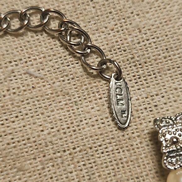 Vintage Eduardian Style Multistrand Faux Pearl Diamond Choker Necklace - Picture 9 of 11